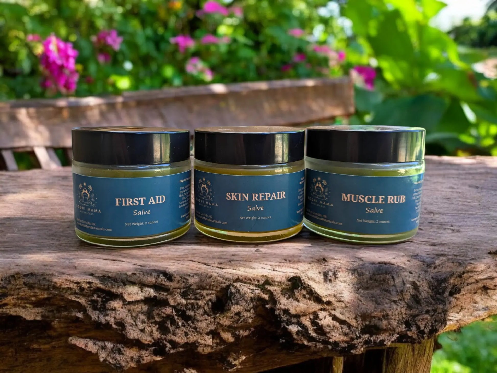 Herbal Salve Trio Set - First Aid, Skin Repair, Muscle Rub || Organic Skin Care || Gift Set Bodhi Mama Botanicals