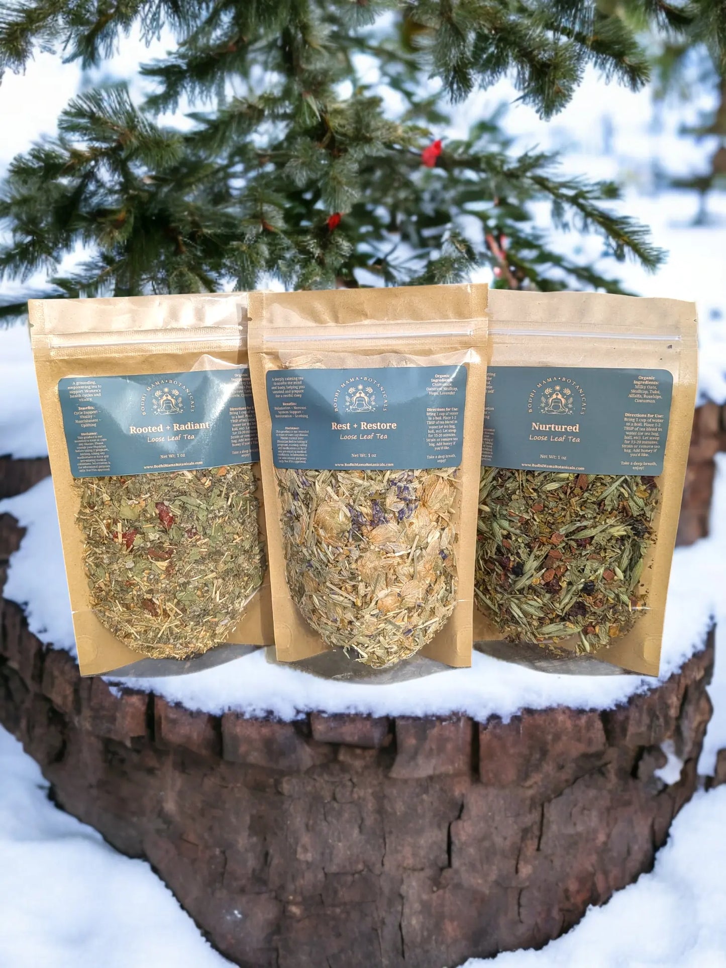 Tea Lovers Gift Set - A Trio of Exquisite Blends for Every Palate || Organic Loose Leaf Herbal Tea Bodhi Mama Botanicals